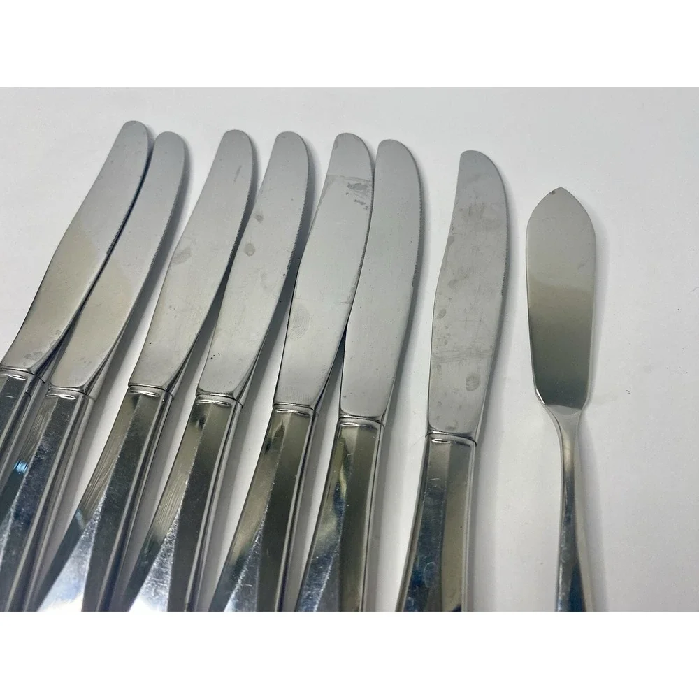 Oneida USA Ltd LIDO Stainless 7 Dinner Knives 1 Butter Knife Replacements